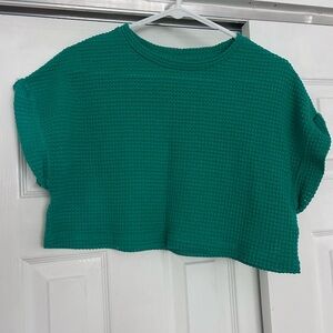 Green Textured Women's crop Top